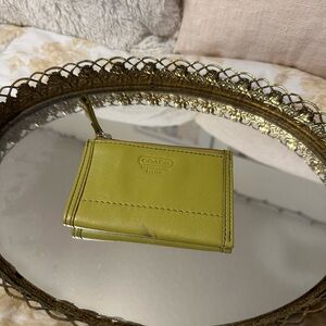 Coach Chartreuse Leather Wallet